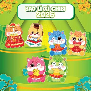 COMBO 100 Bao Lixi  chipi  TẾT 2026 nhiều mẫu nhiều màu sắc  dễ thương