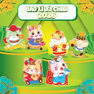 COMBO 100 Bao Lixi  chipi  TẾT 2026 nhiều mẫu nhiều màu sắc  dễ thương
