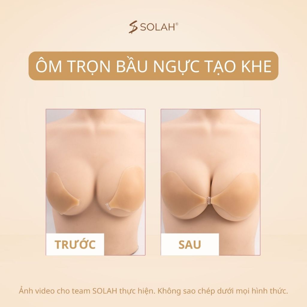 Áo Bra Dán Ngực Silicon Chống Tuột SOLAH Mặc Bikini Áo Croptop Xẻ Vai Hở Lưng Đi Biển BR11