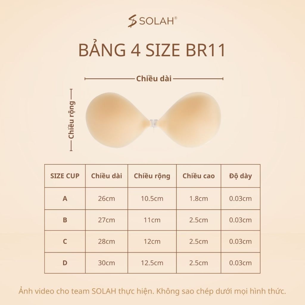 Áo Bra Dán Ngực Silicon Chống Tuột SOLAH Mặc Bikini Áo Croptop Xẻ Vai Hở Lưng Đi Biển BR11