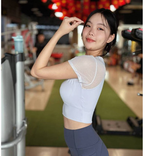 Áo Croptop Nữ Phối Lưới TUẤN HD 032 - Áo Tập Gym Yoga Cộc Tay Vải Thun Lạnh Thoáng Khí Tôn Dáng