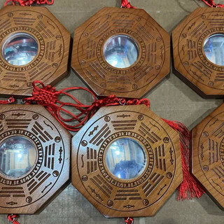 Gương Bát Quái Cửu Cung Phong Thủy ( Lồi ) - Trấn Tà Hóa Sát 10/13/18cm - Phong Thủy Bình An