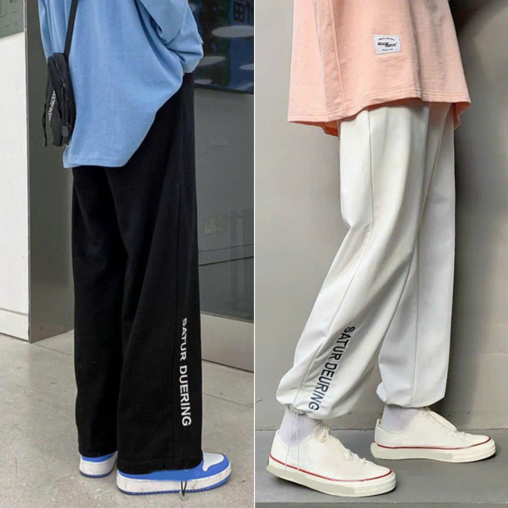 Quần Dài Nỉ Ống Rộng Dây Rút Nam Nữ STATUR Unisex Form Suông Basic Dễ Phối Đồ K1