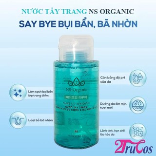 Nước Tẩy Trang NS ORGANIC Make Up Remover 300ml (Vita B5, rau má, làm sạch sâu, dưỡng ẩm da) 2Trucos