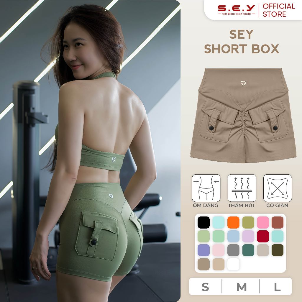 Quần Đùi Nữ Tomtiger Short Box - Quần Tập Gym Nữ, Đồ Tập Yoga, Chất Liệu Co Giãn 4 Chiều, Thoải Mái