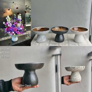 lọ hoa mặt hồ ly thủy tiên men mộc atlantic trồng gừng thủy tiên để quả decor trang trí gốm Bát Tràng cao cấp