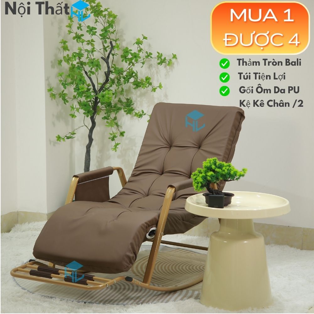 Ghế bập bênh thư giãn HOLI BB02 dài 1m6 có điều chỉnh lưng 5 cấp độ, Nệm Memory Cao Cấp Bảo Hành 3 Năm Tặng KÈM 5 Món | BigBuy360 - bigbuy360.vn