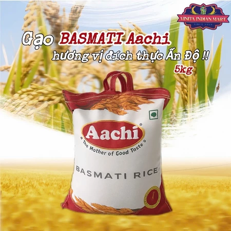 Gạo Ấn Độ basmati Aachi - Hạt gạo dài thon tự nhiên