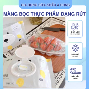 Màng Bọc Thực Phẩm Dạng Rút Tiện Lợi 100 Cái Siêu Dai Có Nắp Đậy Kín Chống Bụi Chất Liệu PE Bảo Quản Đồ Ăn