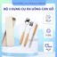 Bộ 3 Dụng Cụ Ăn Uống Muỗng Nĩa Đũa Cán Gỗ Kèm Hộp Bảo Quản Tiện Lợi