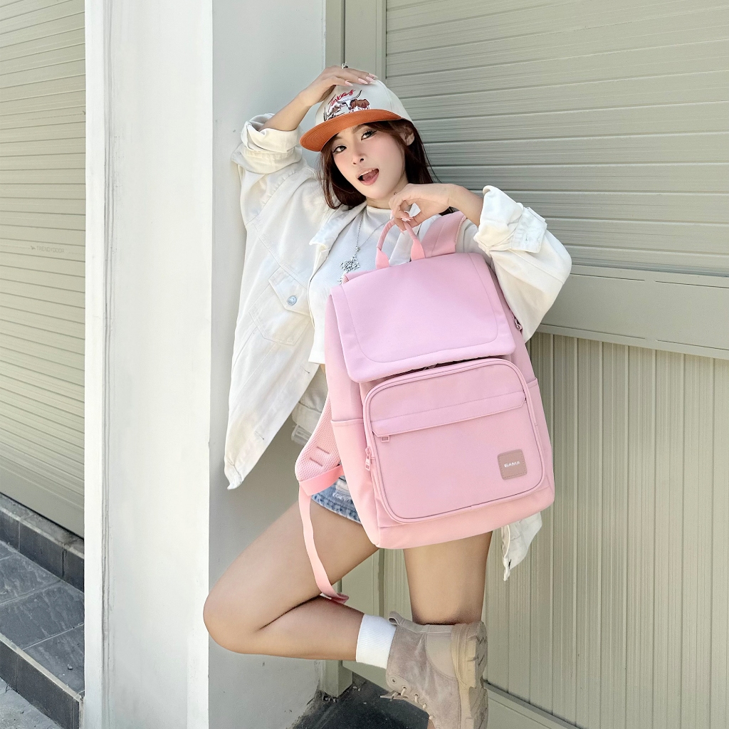 Balo nam nữ đi học đi làm BAMA Solid Backpack chống nước nhiều ngăn đựng laptop 13 14 15.6 inch | BigBuy360 - bigbuy360.vn