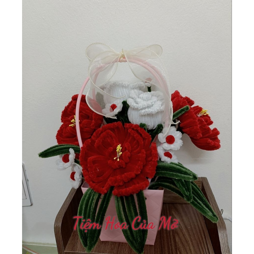 SIZE LỚN- Chậu Hoa Kẽm Nhung Decor , Quà Tặng Xinh Xắn