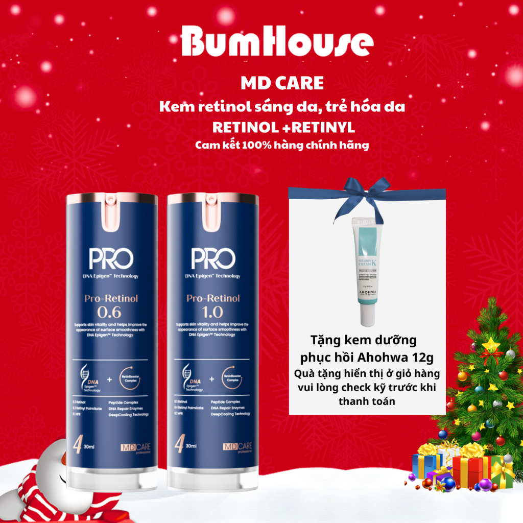 [HÀNG CTY] Kem dưỡng Trẻ Hóa Da, Dưỡng Sáng Da MD CARE Pro-Retinol 0.6/ Pro-Retinol 1.0 30ml
