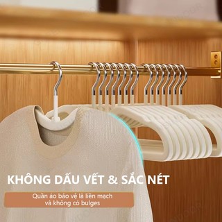 Bộ 50 Móc Treo Áo Bọc Nhung GREENSINDOOR Xoay 360 Chống Trượt, Chống Nhăn, Không Để Lại Dấu Vết
