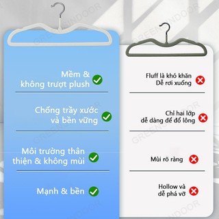 Bộ 50 Móc Treo Áo Bọc Nhung GREENSINDOOR Xoay 360 Chống Trượt, Chống Nhăn, Không Để Lại Dấu Vết