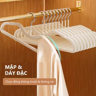 Bộ 50 Móc Treo Áo Bọc Nhung GREENSINDOOR Xoay 360 Chống Trượt, Chống Nhăn, Không Để Lại Dấu Vết