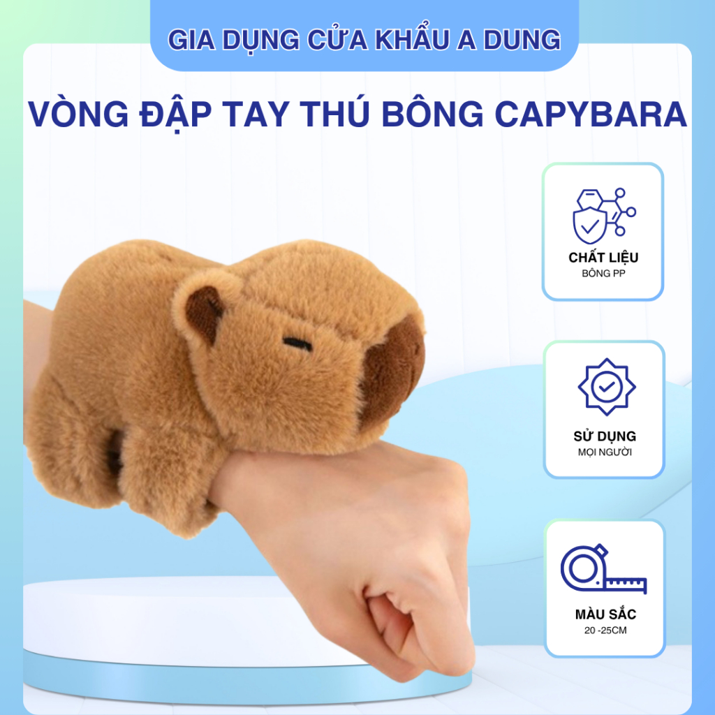 Vòng đập tay thú bông Capybara siêu đáng yêu đa năng làm vòng đeo tay, móc khóa, trang trí quà tặng
