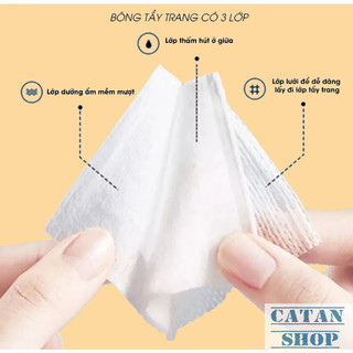 Bông Tẩy Trang HATSU Natural Cotton Pad Cao Cấp Siêu Mềm 2 Mặt 3 Lớp, Không Bết Xơ, Thấm Hút Tốt