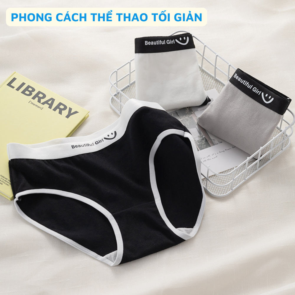 [ Xả Hàng ] Quần lót nữ cotton co dãn cạp vừa - Quần chip nữ đáy may kháng khuẩn ZANABRA L8822