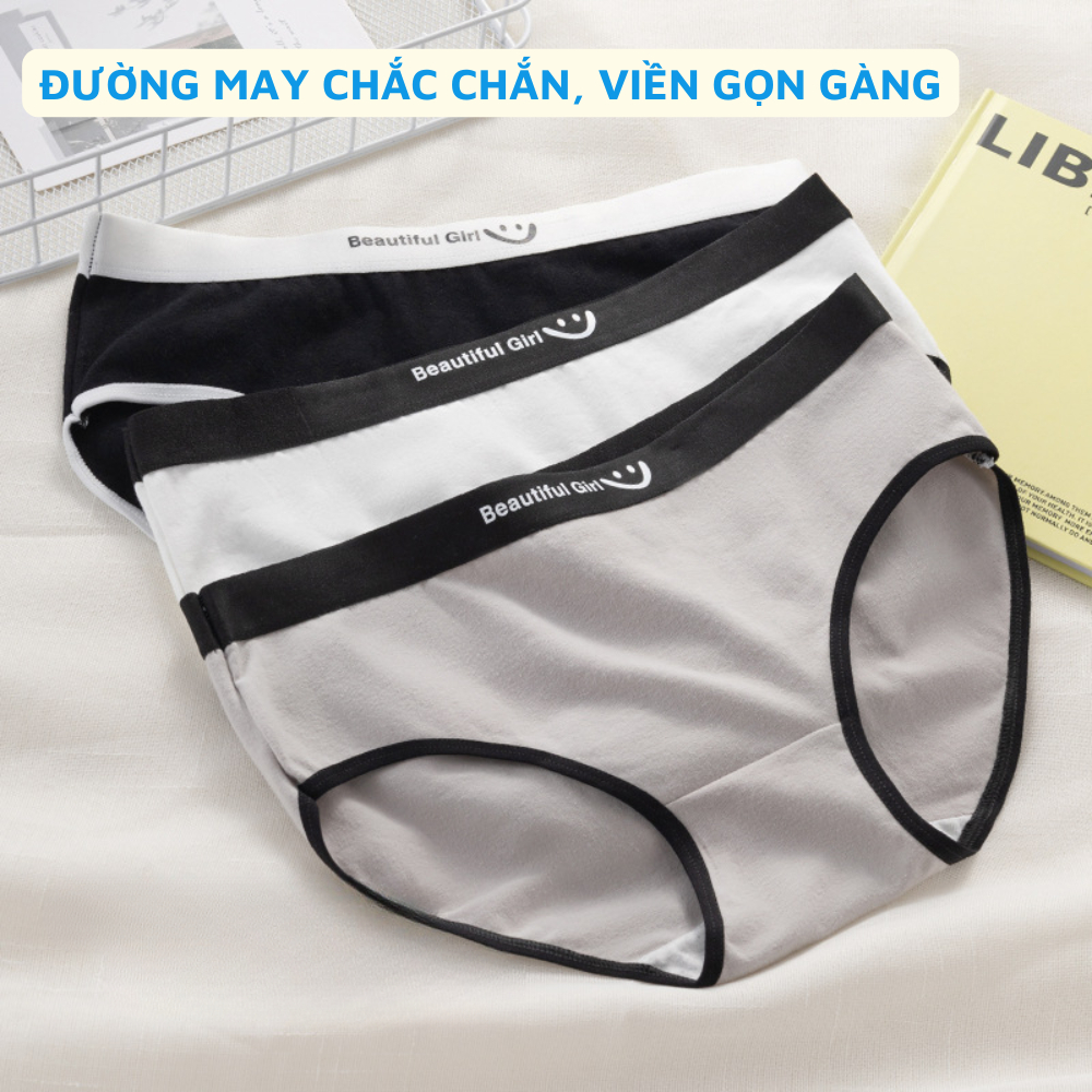 [ Xả Hàng ] Quần lót nữ cotton co dãn cạp vừa - Quần chip nữ đáy may kháng khuẩn ZANABRA L8822