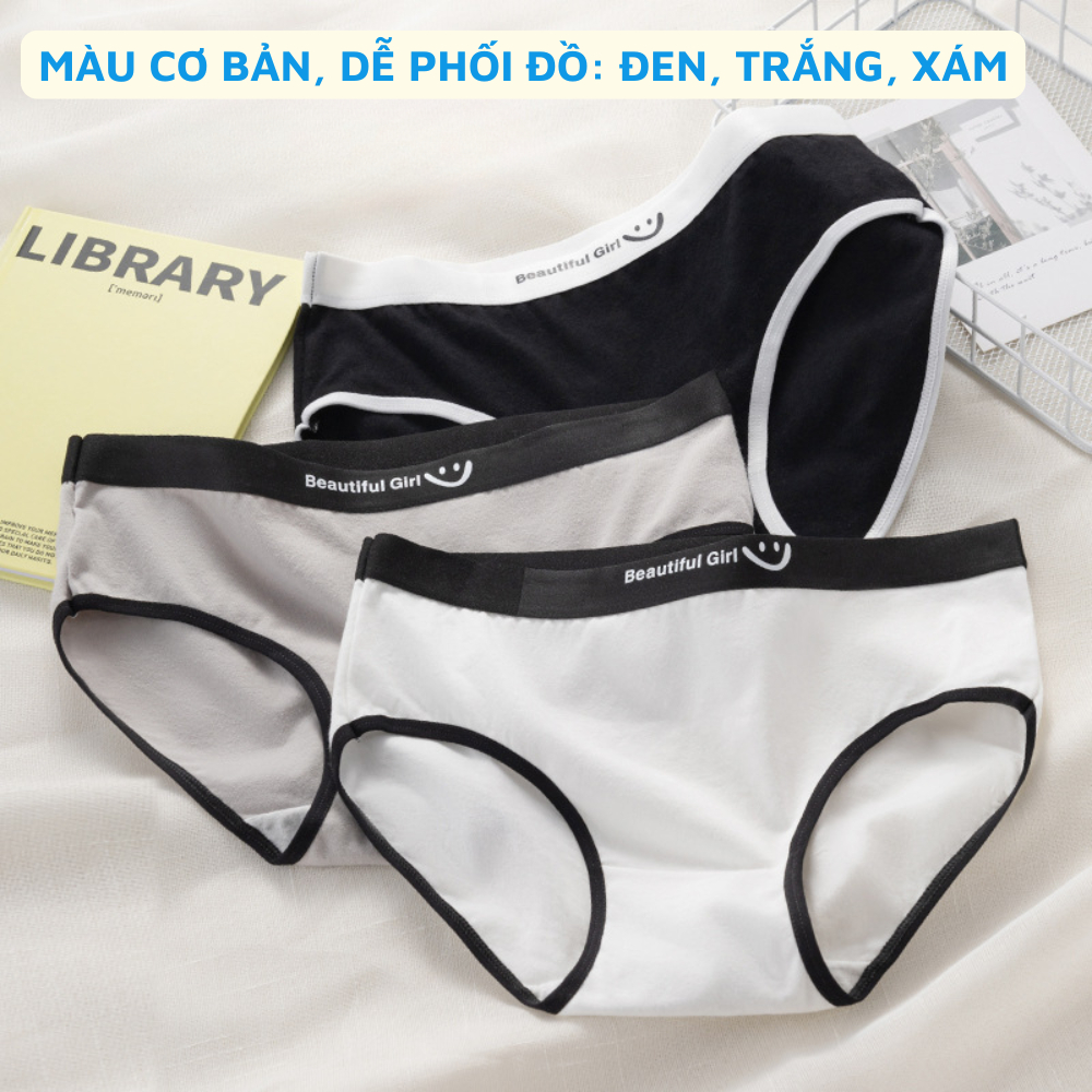 [ Xả Hàng ] Quần lót nữ cotton co dãn cạp vừa - Quần chip nữ đáy may kháng khuẩn ZANABRA L8822