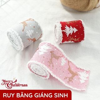 Ruy băng gói quà Dây lụa nhiều màu sắc thắt nơ trang trí quà Giáng sinh Noel buộc hộp bánh kẹp rộng bản đồ decor