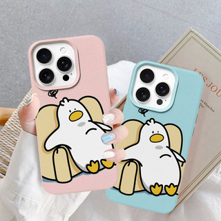 Ốp Lưng iPhone TPU Hoạ Tiết Da Mềm Vịt Sofa Chống Sốc, Bảo Vệ Camera -iP 7/8/X/XS/11/12/13/14/15/16/17/Plus/Pro/Max/Air