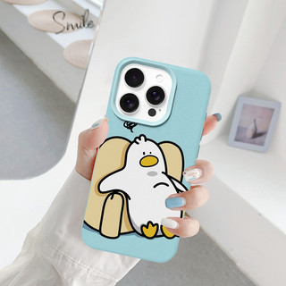 Ốp Lưng iPhone TPU Hoạ Tiết Da Mềm Vịt Sofa Chống Sốc, Bảo Vệ Camera -iP 7/8/X/XS/11/12/13/14/15/16/17/Plus/Pro/Max/Air