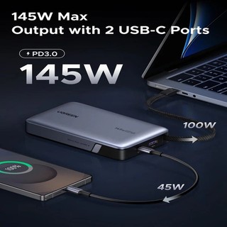 Sạc di động 145W/165W Ugreen | Cáp USB-C tích hợp | Bảo hành 18 tháng 1 đổi 1 55992B 55995B