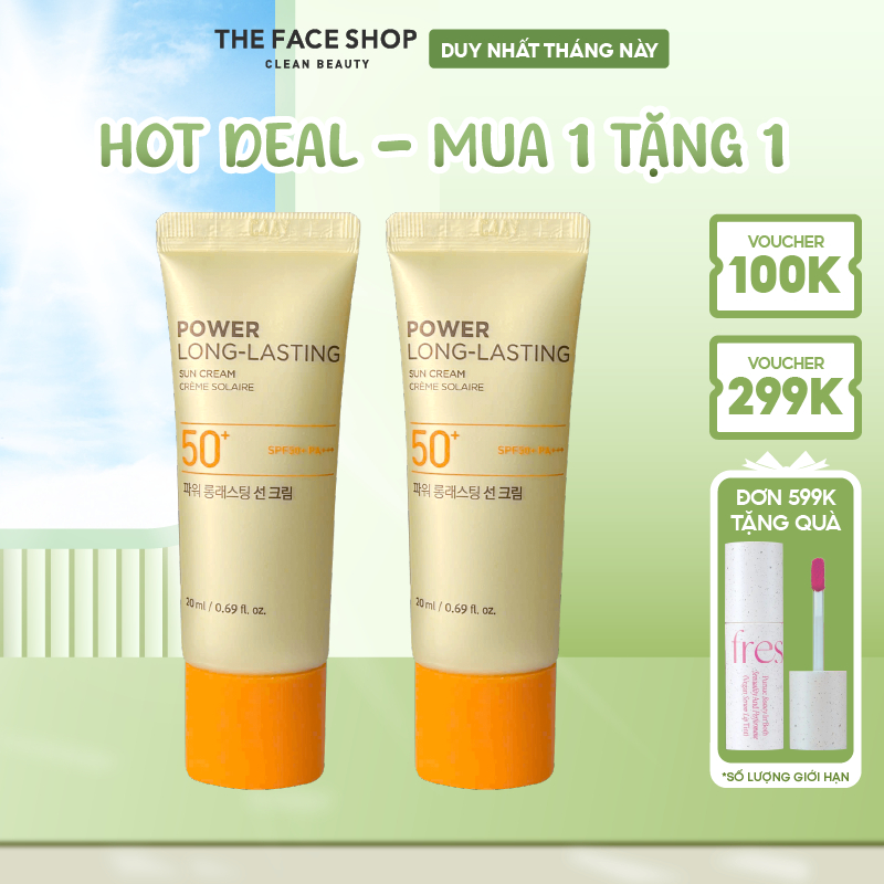 [SALE]Combo Kem Chống Nắng Lâu Trôi THE FACE SHOP Natural Sun Eco Power Spf50+