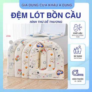 Đệm Lót Bồn Cầu Hình Thú Dễ Thương, Êm Ái Chống Thấm Giữ Ấm Mùa Đông – Miếng Dán Vệ Sinh Toilet, Tái Sử Dụng