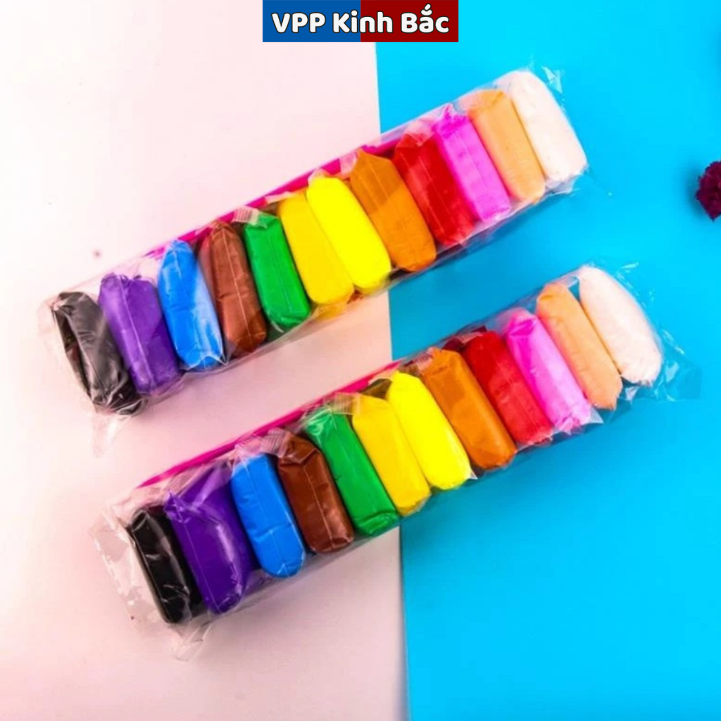 Đất Nặn Tự Khô, Siêu Nhẹ Gồm 3 Loại 12/24/36 Hình Đáng Yêu An Toàn Cho Bé Không Mùi, Không Đọc Hại.