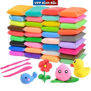 Đất nặn siêu nhẹ tự khô 12/24/36 màu an toàn nặn hình đáng yêu siêu nhẹ an toàn cho bé, không mùi.