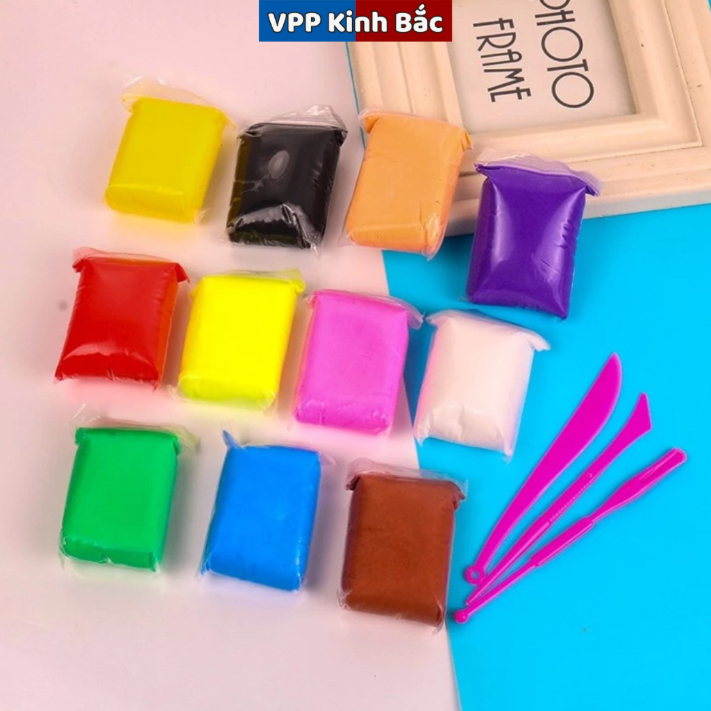 Đất Nặn Tự Khô, Siêu Nhẹ Gồm 3 Loại 12/24/36 Hình Đáng Yêu An Toàn Cho Bé Không Mùi, Không Đọc Hại.