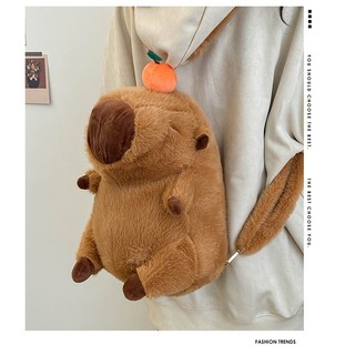 Túi Đeo Chéo Hình Capybara Lông Mềm Siêu Dễ Thương – Ba Lô Mini 2 Kiểu Đeo Đáng Yêu Hot Trend