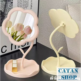 Gương Để Bàn Trang Điểm Có Giá Treo Hình Hoa Xinh Xắn, Gương Decor Chân Cao Xoay 360 Độ ( MÀU NGẪU NHIÊN )