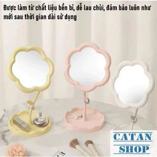 Gương Để Bàn Trang Điểm Có Giá Treo Hình Hoa Xinh Xắn, Gương Decor Chân Cao Xoay 360 Độ ( MÀU NGẪU NHIÊN )