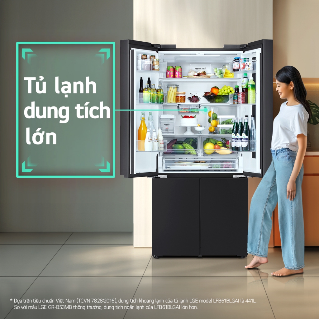 LFB58BLMA.AEPPEVN - Tủ lạnh LG French Door màu đen lì 574L LFB58BLMA | BigBuy360 - bigbuy360.vn