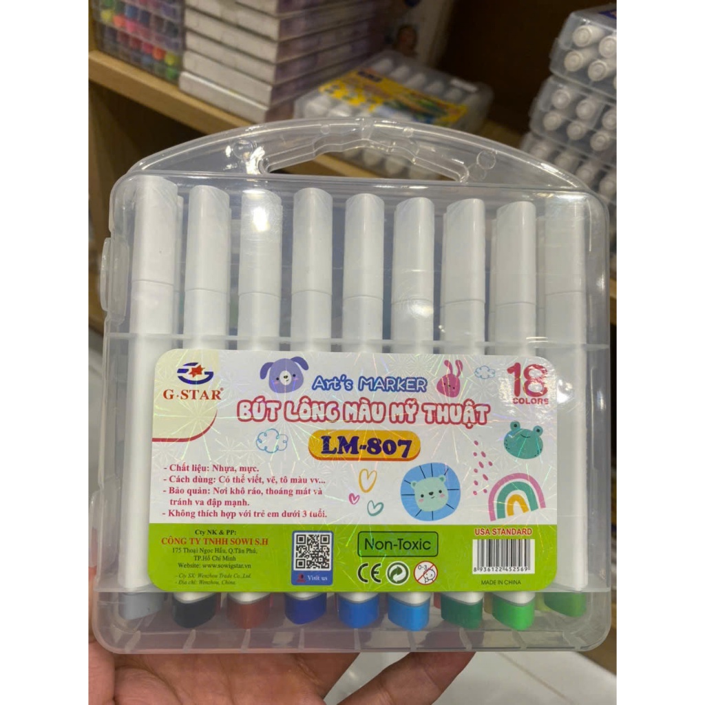 Bộ 18 Bút Màu Acrylic Marker Cao Cấp Màu Sắc Tươi Sáng