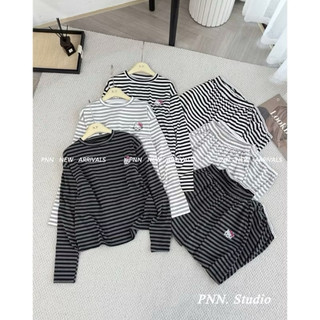 [ Deal Mở Bán ] Set bộ tăm dài tay kẻ sọc in hình đầu kitty dành cho nữ