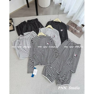 [ Deal Mở Bán ] Set bộ tăm dài tay kẻ sọc in hình đầu kitty dành cho nữ