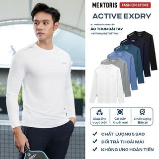 Áo thun giữ nhiệt dài tay nam Mentoris, Chất Liệu Thun Thông Hơi Cao Cấp, Mềm Mịn, Co Giãn MDT02