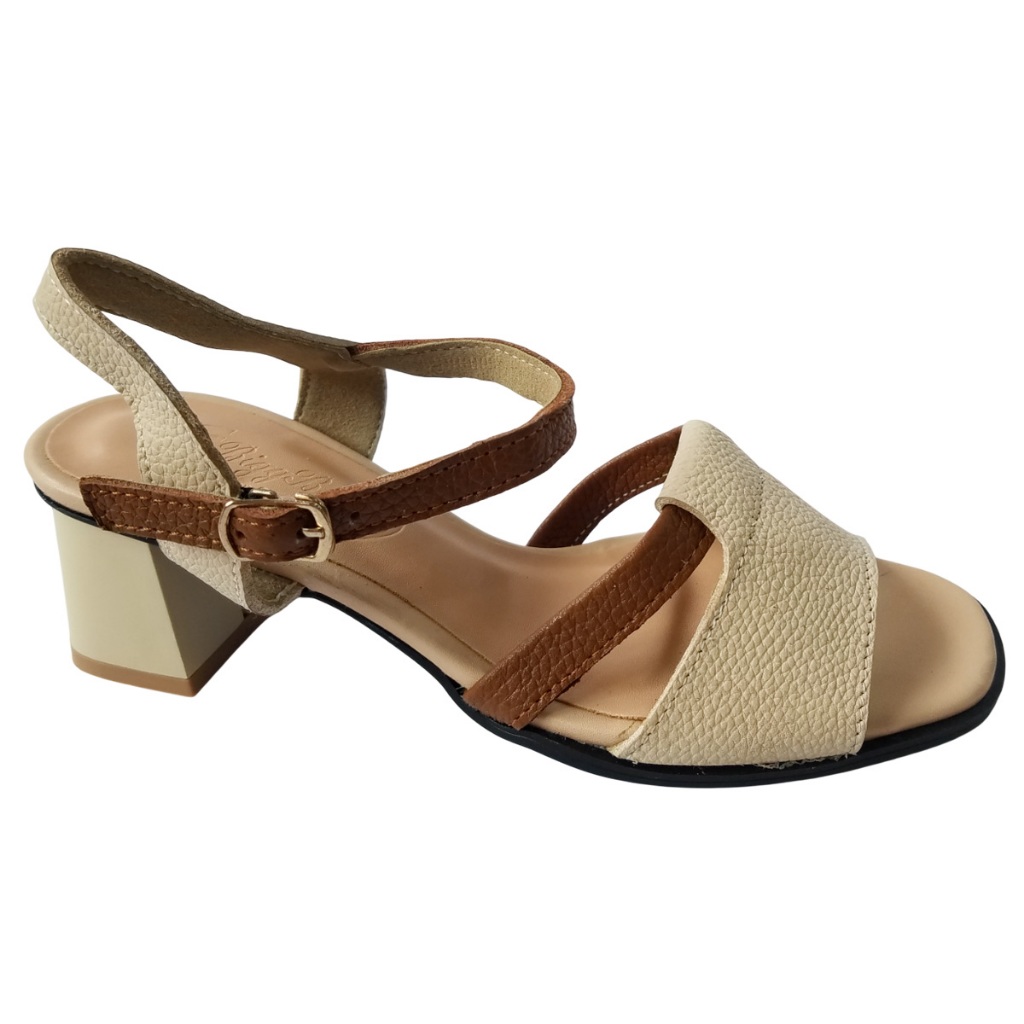 Giày sandal cao gót nữ da bò thật BIGGBEN cao 5 phân HKD1001