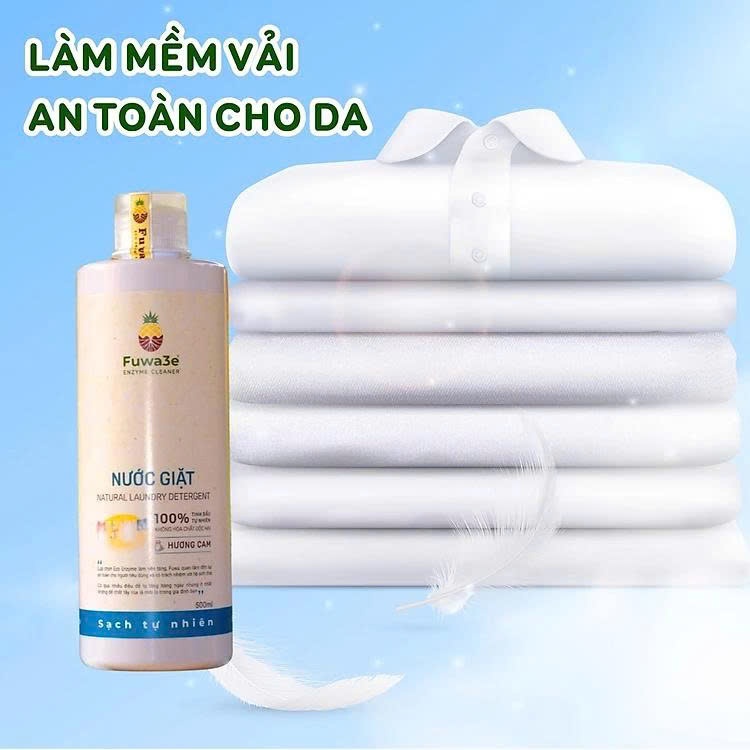 Nước giặt sinh học Fuwa3e Enzyme hương cam an toàn cho bé dịu lành cho da dung tích 500ml
