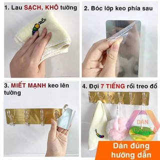 Móc Treo Đồ Dán Tường 6 Thanh Bảng Inox Dày Xịn Hàng Loại 1, Thanh Treo 6 Móc Loại Dày Xịn 88536