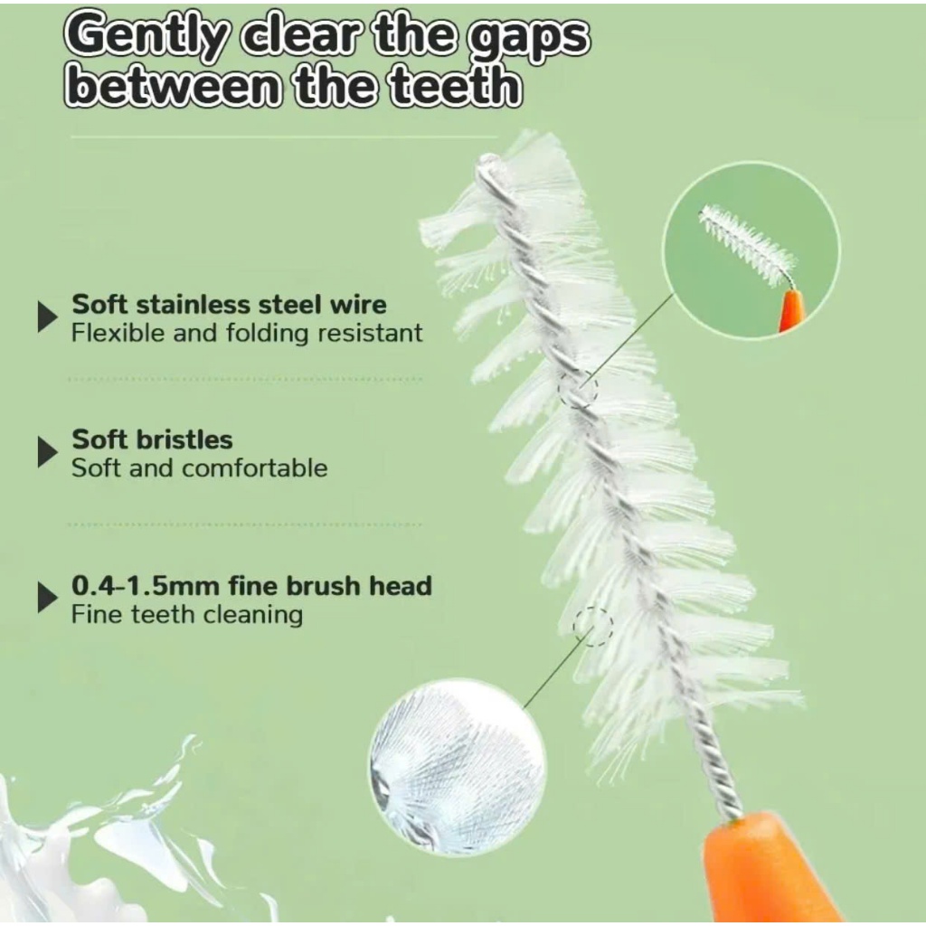 Hộp 60 Bàn Chải Kẽ Răng, Cọ Chải Mi, Lược Chải Lông Mày Mini, Bàn Chải Chỉnh Nha, Chải Uốn Mi, Chải Gắn Mi Giả