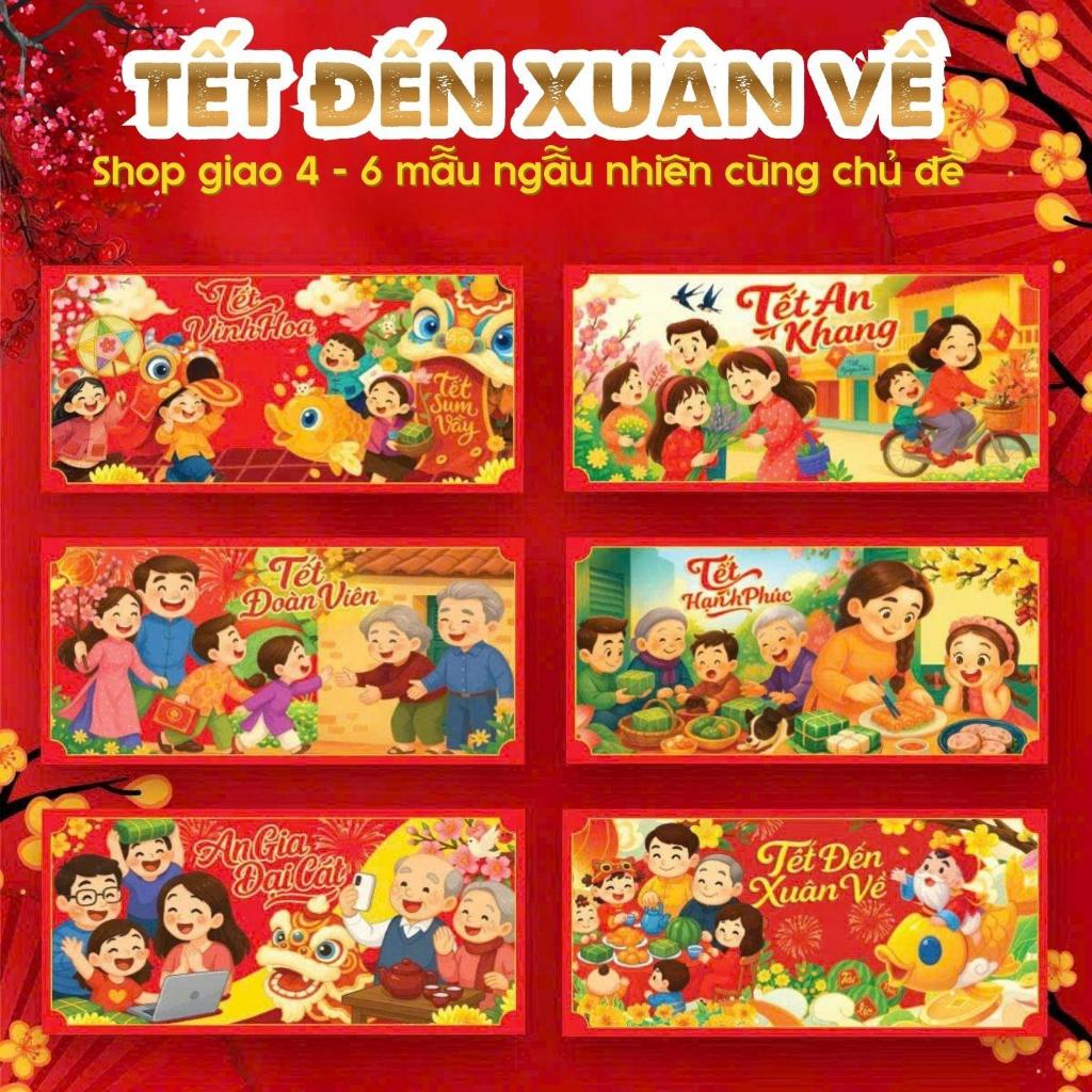 Combo 10 Bao Lì Xì Gia Đình Sum Vầy Bao Lì Xì 2026 Set 10 Bao Lì XÌ Tổng Hợp Nhiều Mẫu - Đồ Chơi  Cho Bé PUKAPI