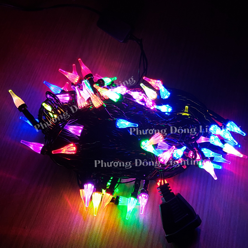 Dây đèn LED Chớp Kiểu Giọt Nước 20m - 80 bóng Bóng đổi 3 màu Trang trí Noel - Lễ - Tết