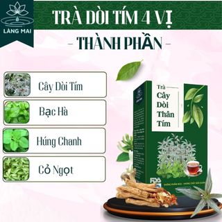 Trà Cây Dòi Thân Tím - Làng Mai - 4 Vị Thanh lọc cổ họng, sạch phổi, Tiêu đờm, an toàn lành tính.