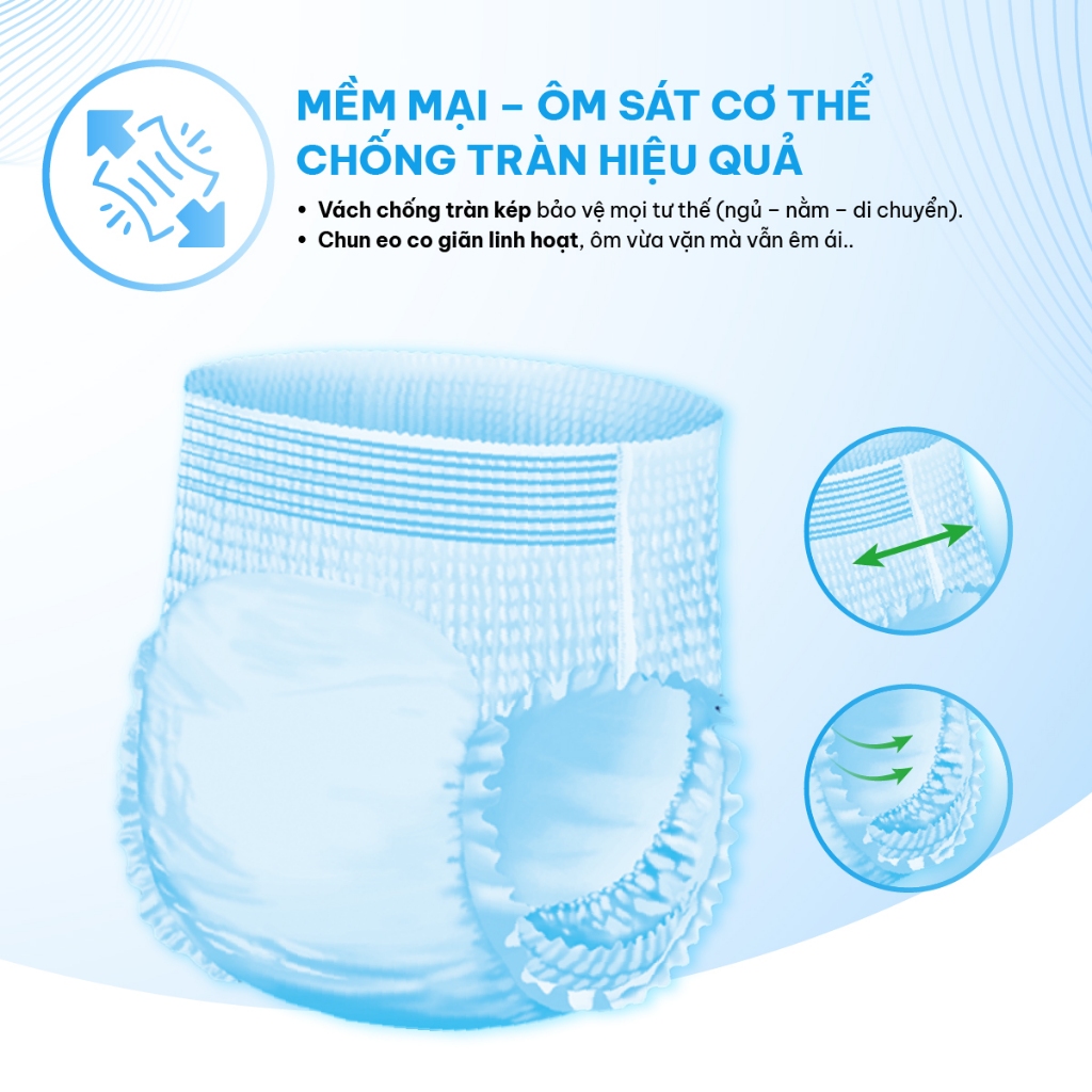 Tã Quần Người Lớn Casoft – Siêu Thấm Hút, Chống Tràn Kép, Thoáng Khí Đa Chiều Size XL x10-20 miếng